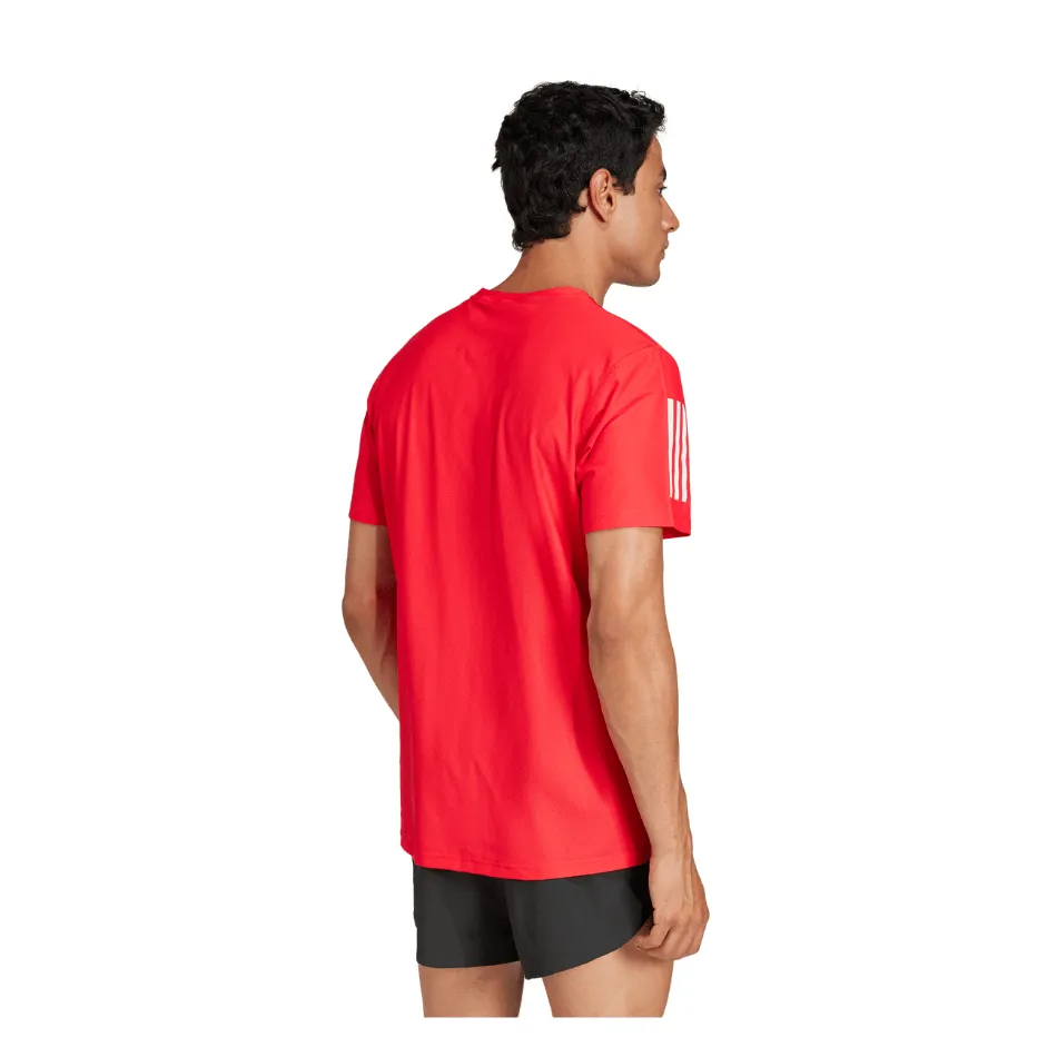 Adidas Men's Own The Run B Tee in Pure Ruby SS25