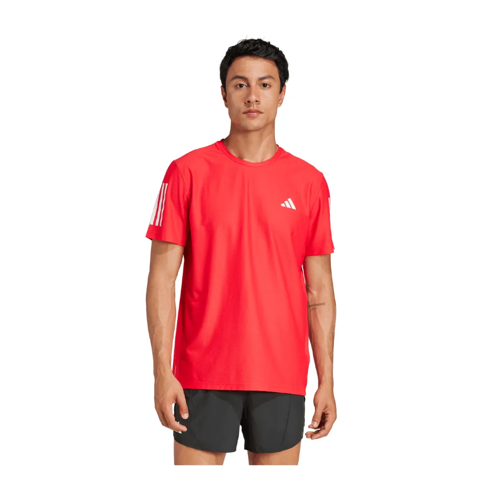 Adidas Men's Own The Run B Tee in Pure Ruby SS25