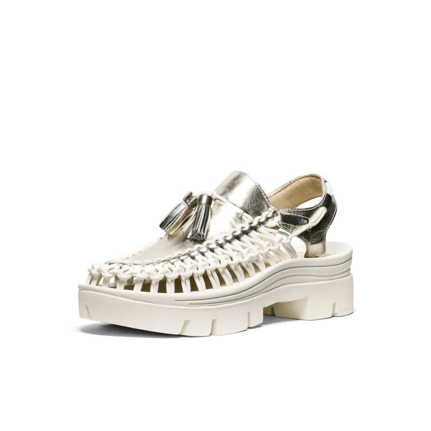 All Gender UNEEK PLT Tassel Sneaker  |  Champagne Gold/Star White