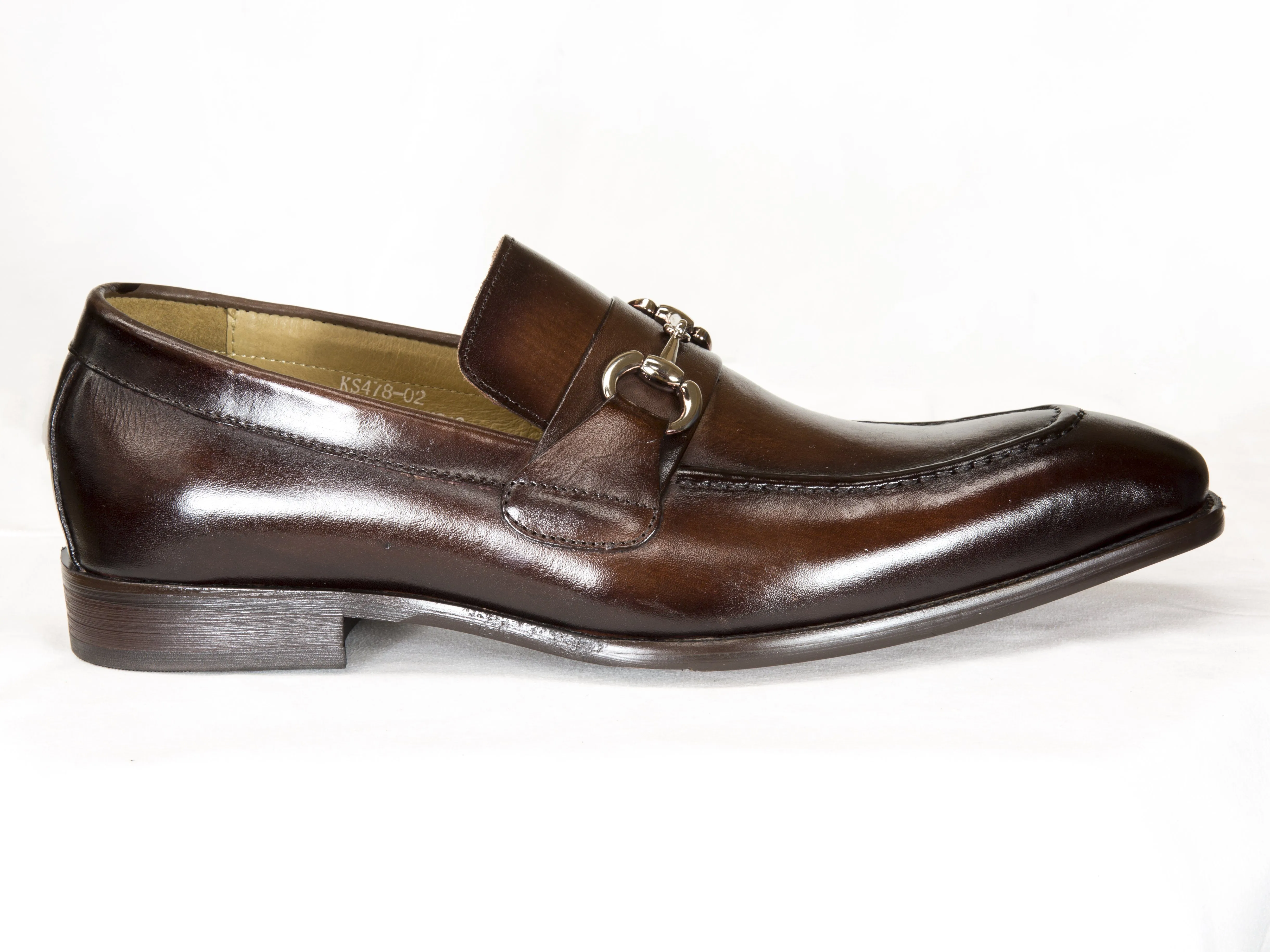 Burnished Calfskin Slip-On Loafer Brown