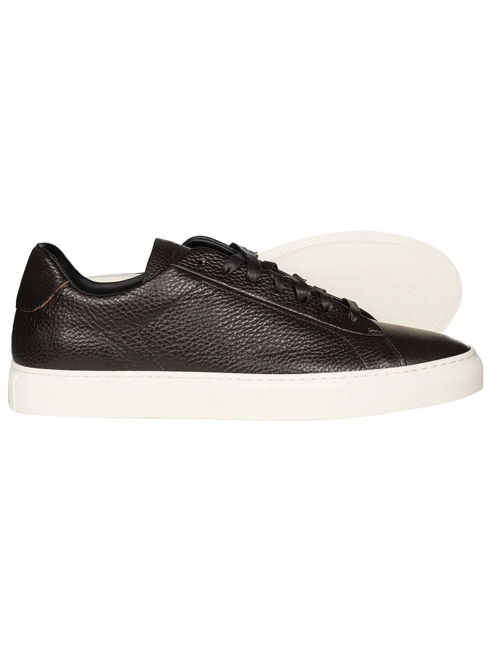 Dollaro Tumbled Leather Sneaker Dark Brown