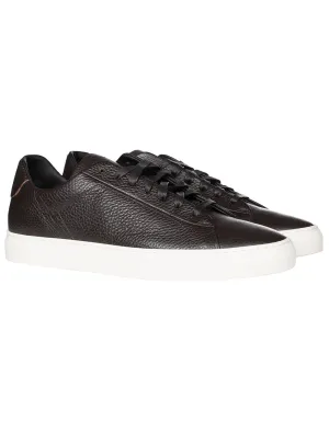 Dollaro Tumbled Leather Sneaker Dark Brown