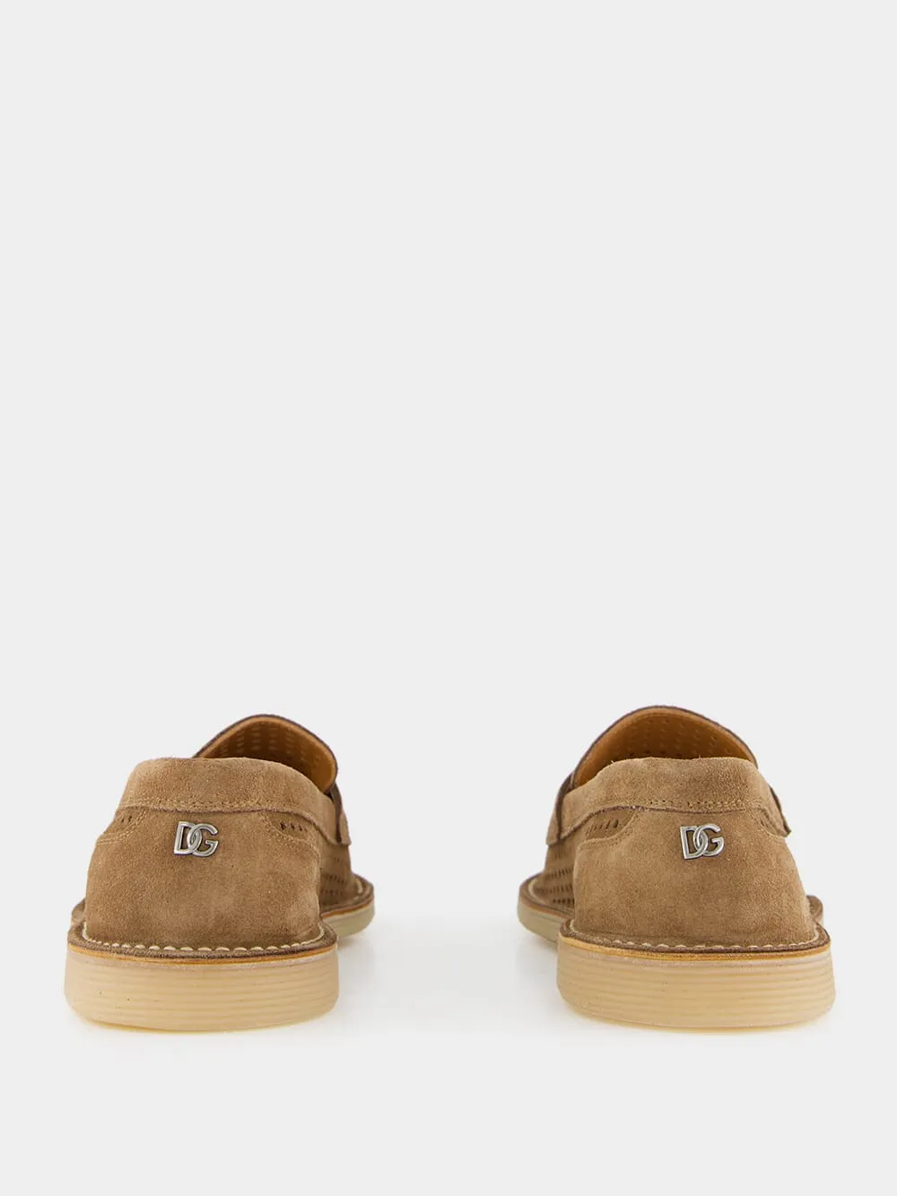 Hazelnut Perforated Calfskin Loafers