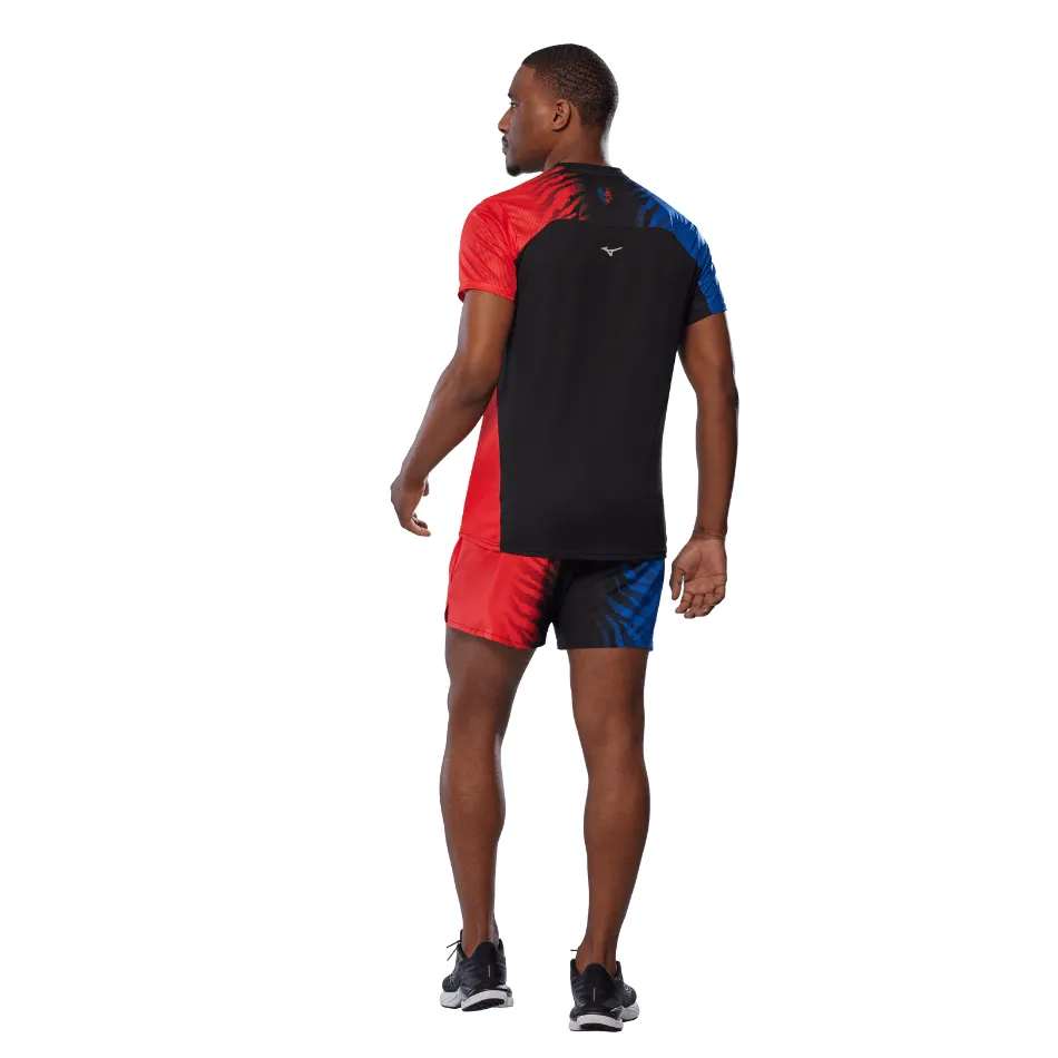 Mizuno Men's Dryaeroflow Graphic Tee in Oni Red/Oni Blue SS25