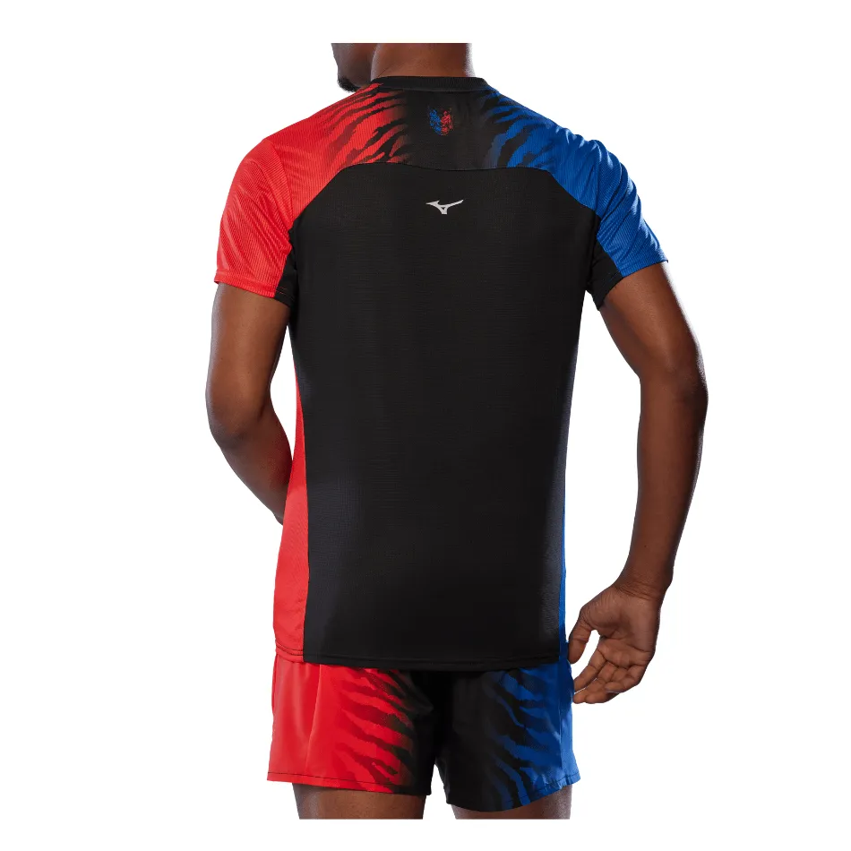 Mizuno Men's Dryaeroflow Graphic Tee in Oni Red/Oni Blue SS25