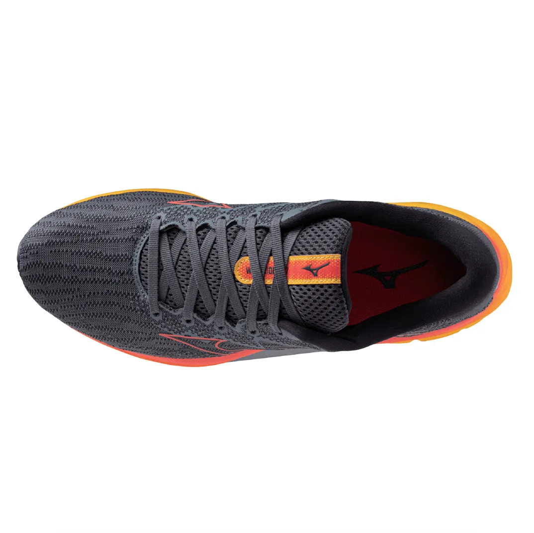 Mizuno Men's Wave Rider 27 Running Shoes in Tubulence/Citrus AW23