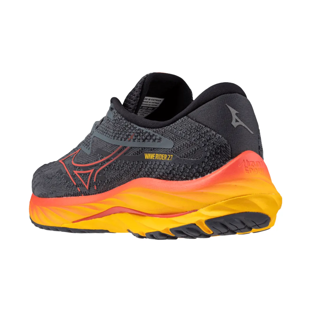 Mizuno Men's Wave Rider 27 Running Shoes in Tubulence/Citrus AW23