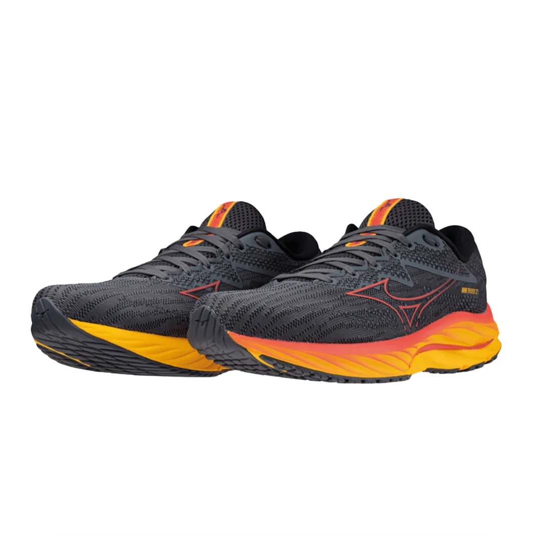 Mizuno Men's Wave Rider 27 Running Shoes in Tubulence/Citrus AW23