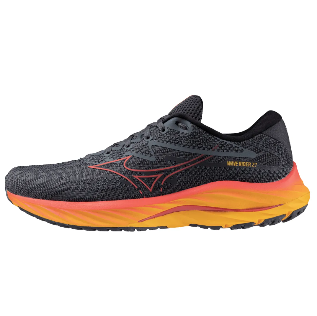 Mizuno Men's Wave Rider 27 Running Shoes in Tubulence/Citrus AW23