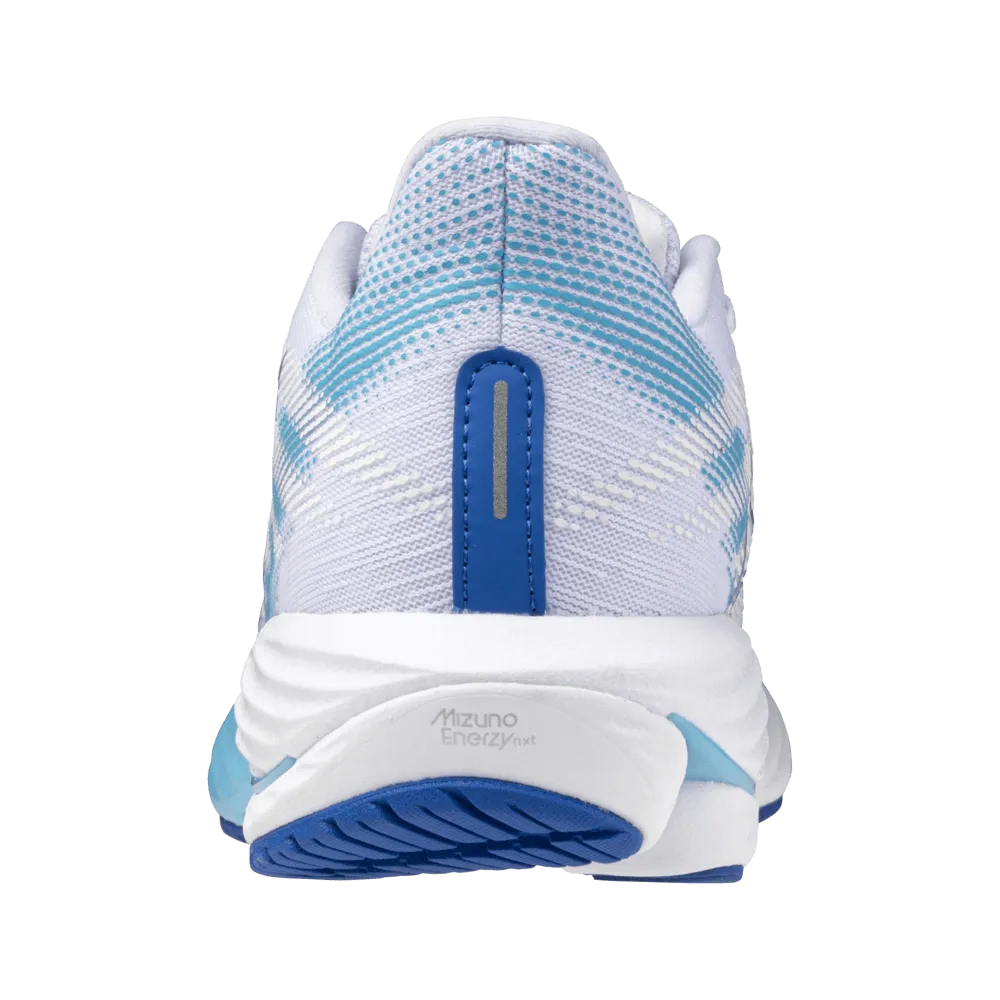 Mizuno Men's Wave Rider 28 in White/Estate Blue/Mugen Blue AW24