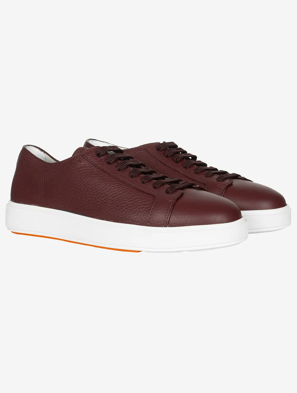 Tumbled Leather Sneaker Burgundy