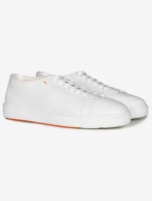 Tumbled Leather Sneaker White